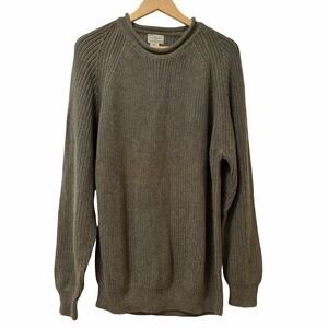 VTG‎ LL Bean Mens Roll Neck Chunky Knit Pullover Sweater Size XL Green Fisherman
